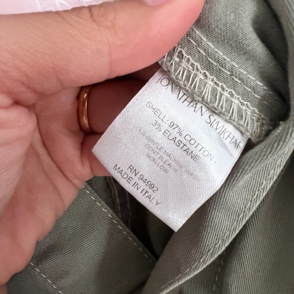 Jonathan Simkhai Green Darcy Cotton Twill Cargo Utilitarian Playsuit Romper S - Picture 8 of 8